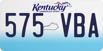 KY license plate 575VBA