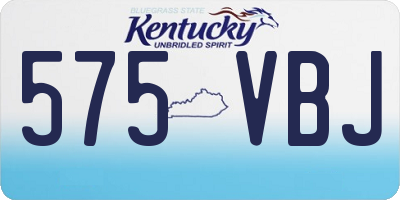 KY license plate 575VBJ
