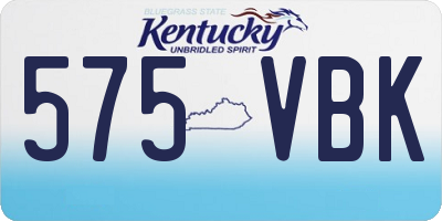 KY license plate 575VBK