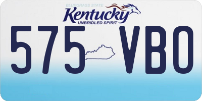 KY license plate 575VBO
