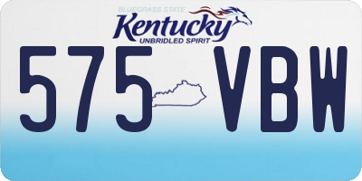 KY license plate 575VBW