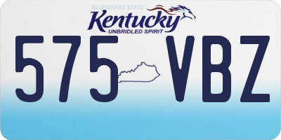 KY license plate 575VBZ