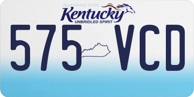KY license plate 575VCD