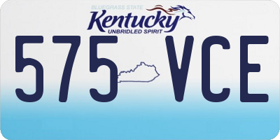 KY license plate 575VCE