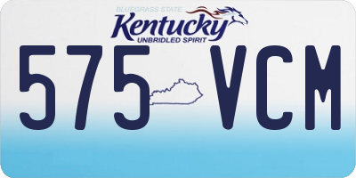 KY license plate 575VCM