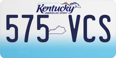 KY license plate 575VCS