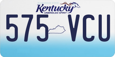KY license plate 575VCU