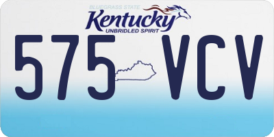KY license plate 575VCV