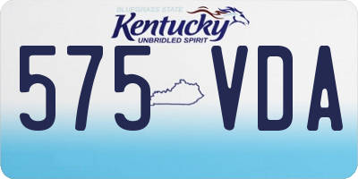 KY license plate 575VDA