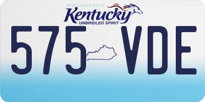 KY license plate 575VDE