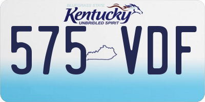KY license plate 575VDF