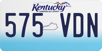 KY license plate 575VDN