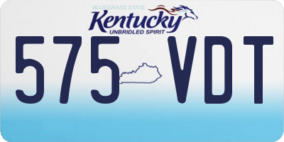 KY license plate 575VDT