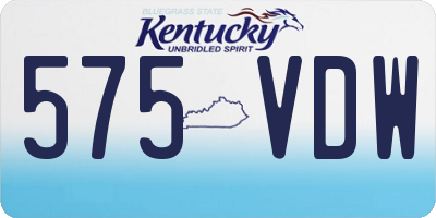 KY license plate 575VDW