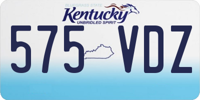 KY license plate 575VDZ