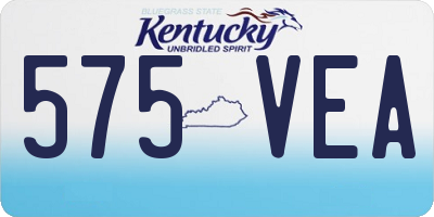 KY license plate 575VEA