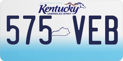 KY license plate 575VEB
