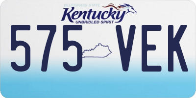 KY license plate 575VEK