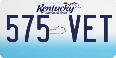 KY license plate 575VET