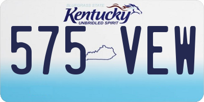 KY license plate 575VEW