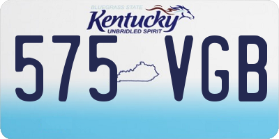 KY license plate 575VGB