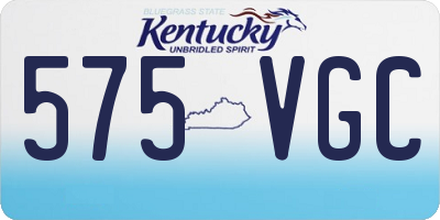 KY license plate 575VGC