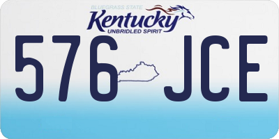 KY license plate 576JCE