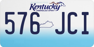 KY license plate 576JCI