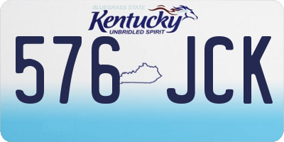 KY license plate 576JCK