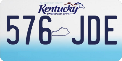 KY license plate 576JDE