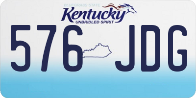 KY license plate 576JDG