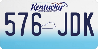 KY license plate 576JDK