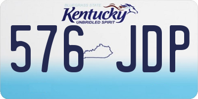 KY license plate 576JDP