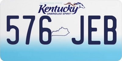KY license plate 576JEB