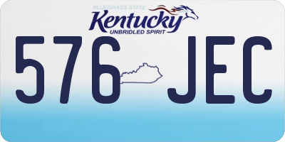 KY license plate 576JEC