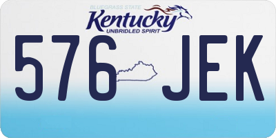 KY license plate 576JEK