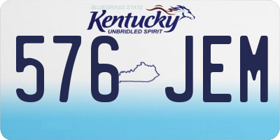 KY license plate 576JEM