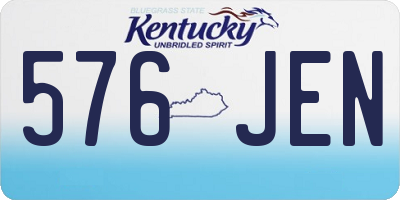 KY license plate 576JEN