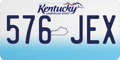 KY license plate 576JEX