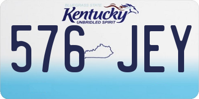 KY license plate 576JEY
