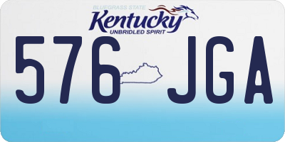 KY license plate 576JGA