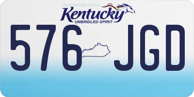 KY license plate 576JGD