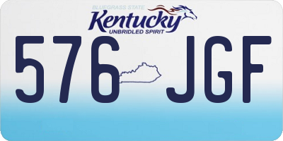 KY license plate 576JGF