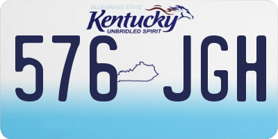 KY license plate 576JGH