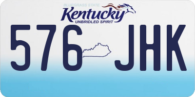 KY license plate 576JHK