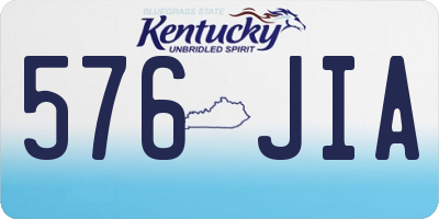 KY license plate 576JIA