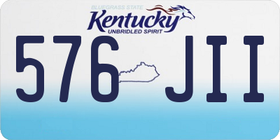 KY license plate 576JII