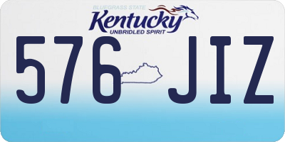 KY license plate 576JIZ