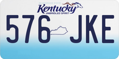 KY license plate 576JKE