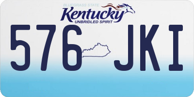KY license plate 576JKI